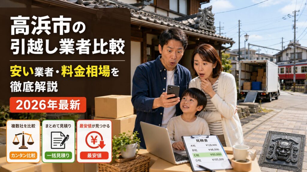 【2026年最新】高浜市でおすすめの引越し業者比較｜安い業者・料金相場を徹底解説