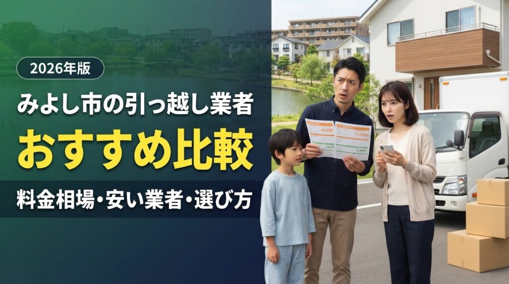 【2026年最新】みよし市の引っ越し業者おすすめ比較 料金相場・安い業者・口コミを紹介