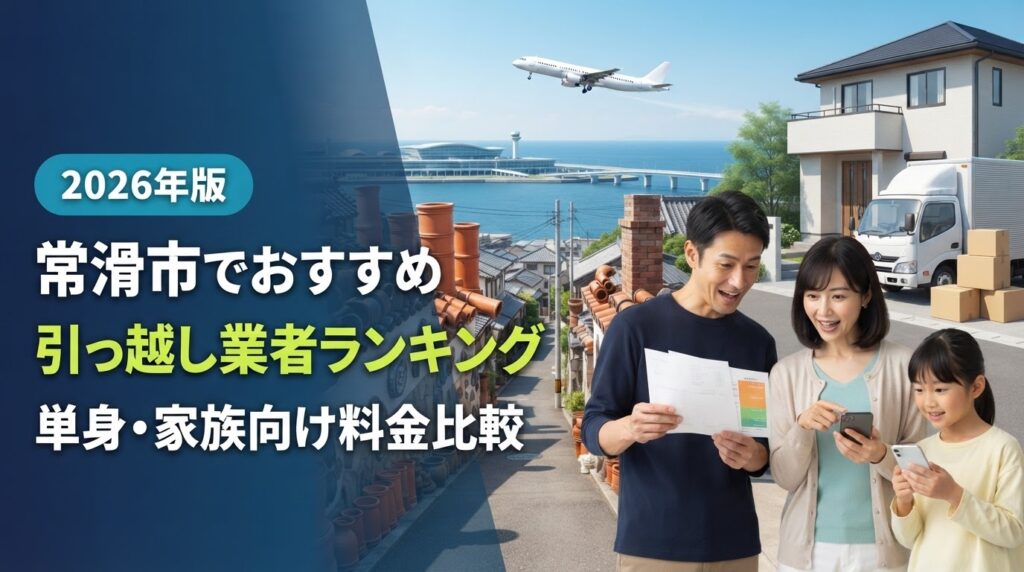 常滑市でおすすめの引っ越し業者ランキング｜単身・家族向け料金比較