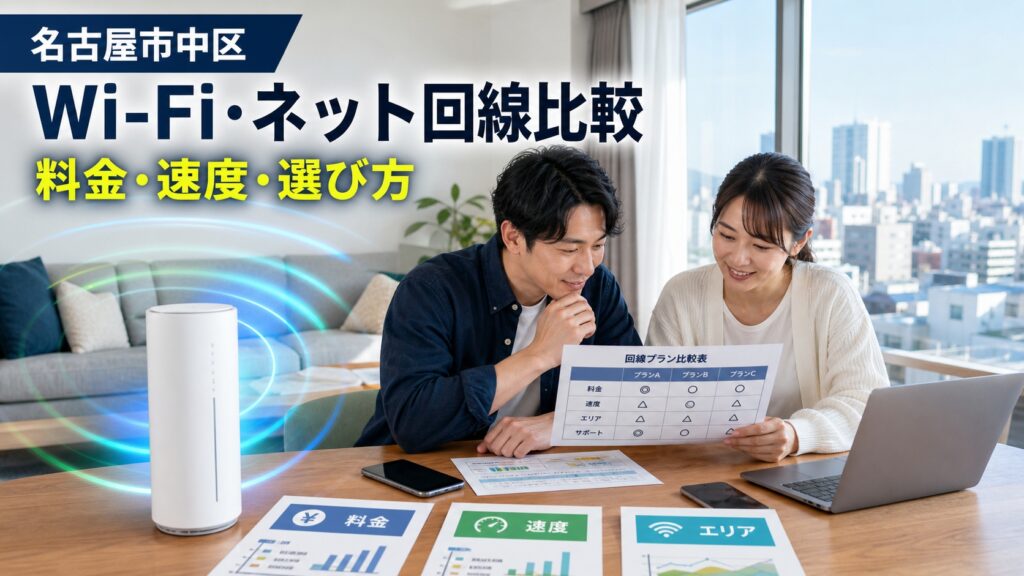 【2026年版】名古屋市中区でおすすめのWi-Fi・ネット回線比較！料金・速度を徹底解説