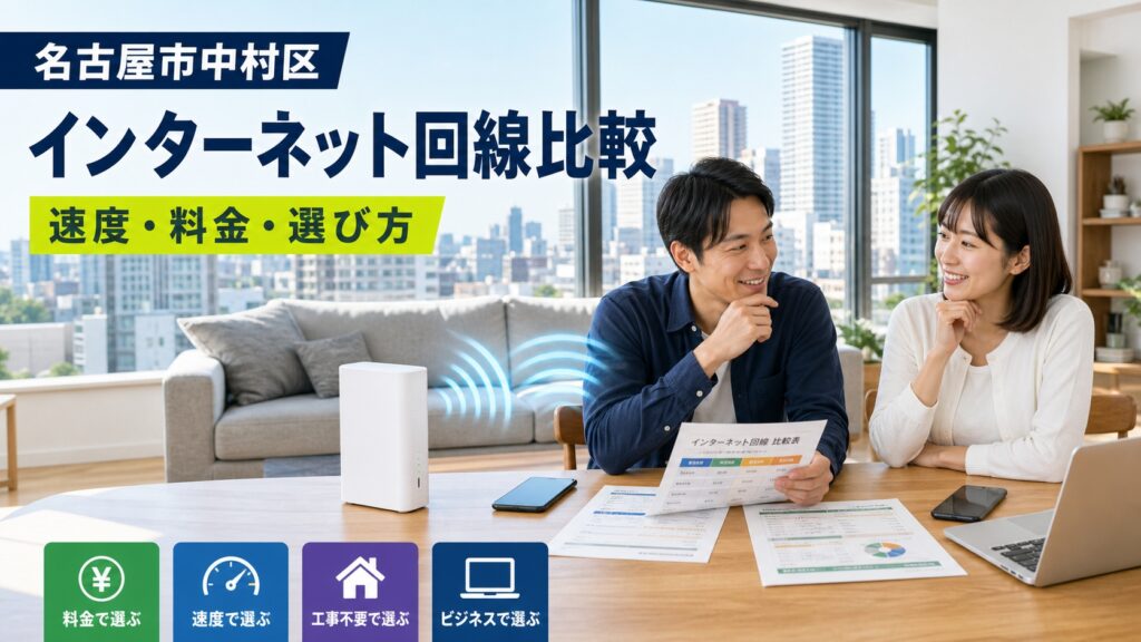 【2026年版】名古屋市中村区でおすすめのインターネット回線比較！速度・料金・選び方を徹底解説