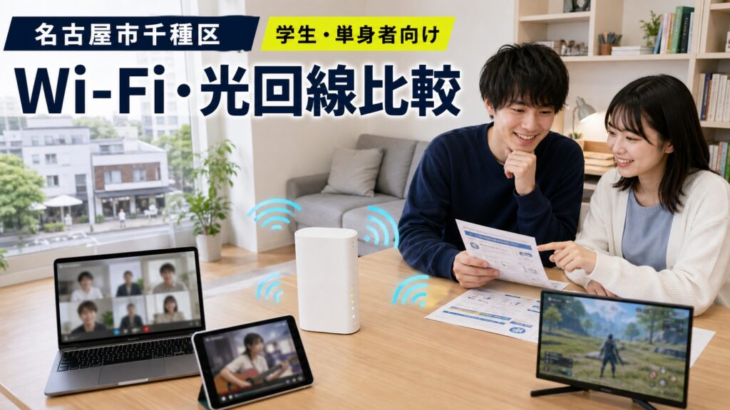 【2026年版】名古屋市千種区のおすすめWi-Fi！学生・単身者向け光回線を比較