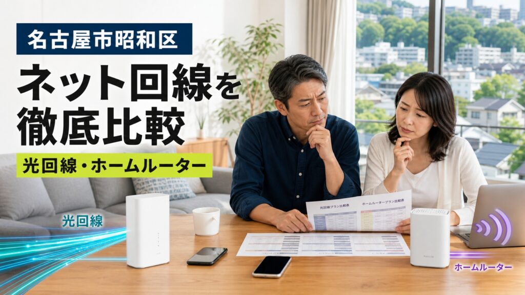 【2026年版】名古屋市昭和区のネット回線比較！光回線・ホームルーターの選び方