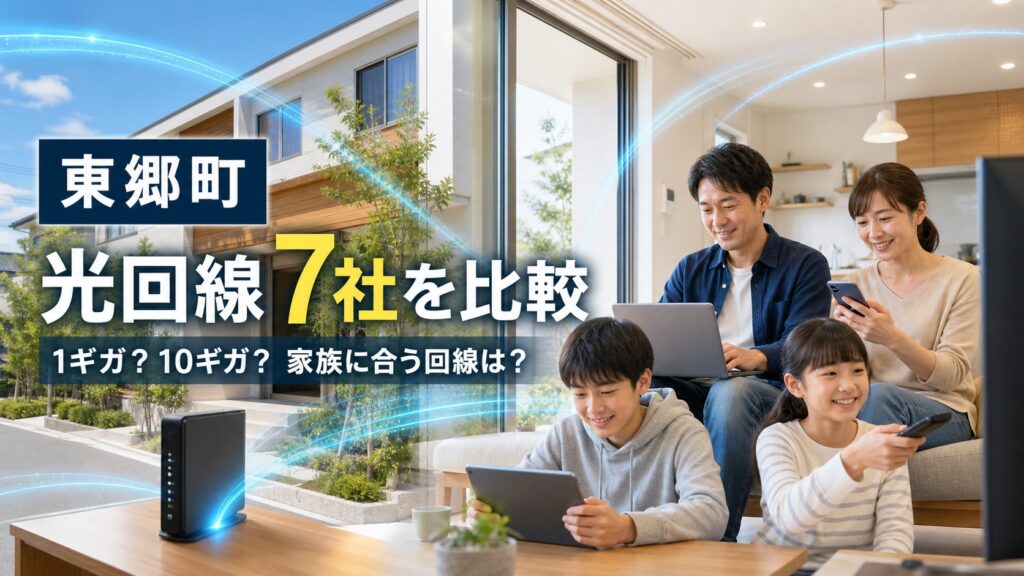 【2026年版】東郷町のインターネット回線はどれがいい？光回線7社を料金・速度で比較