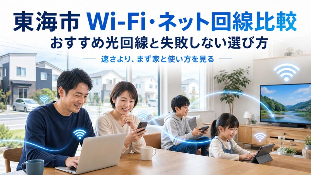 【2026年版】東海市のWi-Fi・ネット回線を比較！おすすめ光回線と失敗しない選び方