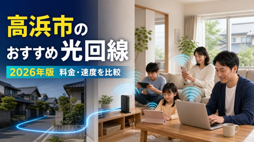 【2026年版】高浜市の光回線おすすめランキング、インターネット料金・速度を比較