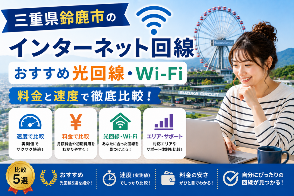 鈴鹿市 インターネット光回線Wi-Fi業者比較 鈴鹿市 インターネット光回線Wi-Fi業者比較