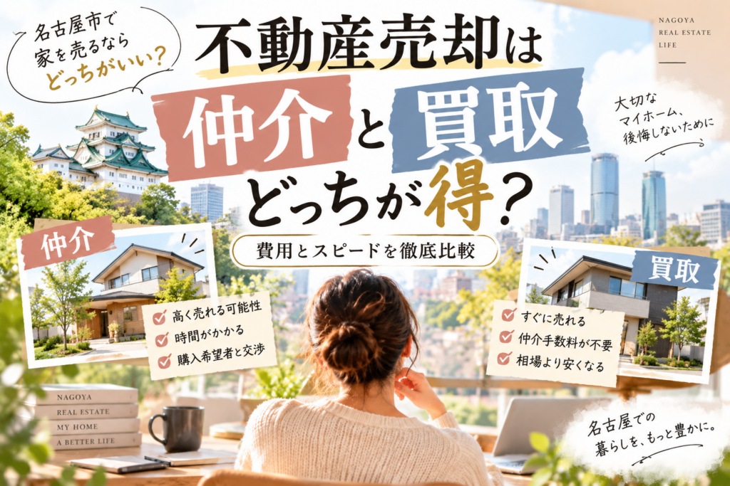 名古屋市の不動産売却は「仲介」と「買取」どっちが得?費用とスピードを徹底比較