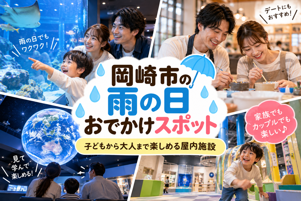 岡崎市の雨の日おでかけスポットおすすめ|子どもから大人まで楽しめる屋内施設