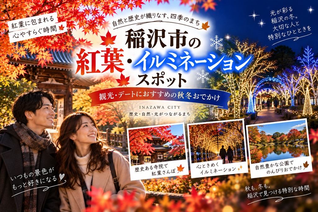 稲沢市の紅葉・イルミネーションスポット|観光・デートにおすすめの秋冬おでかけ