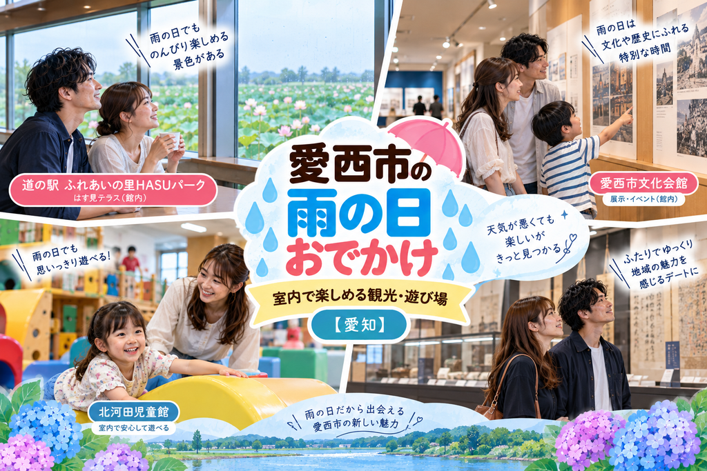 愛西市の雨の日おでかけおすすめスポット|室内で楽しめる観光・遊び場【愛知】