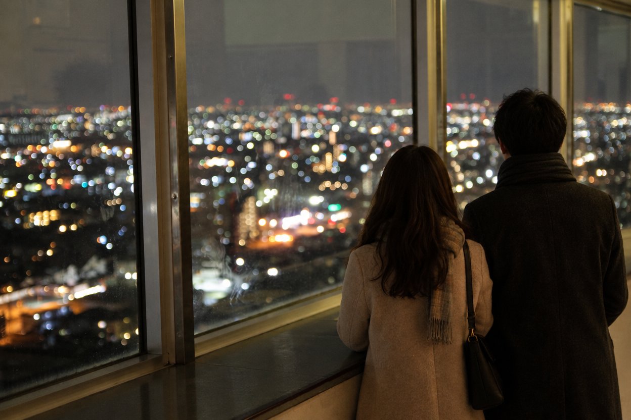 尾張旭市 スカイワードあさひ展望室からの夜景