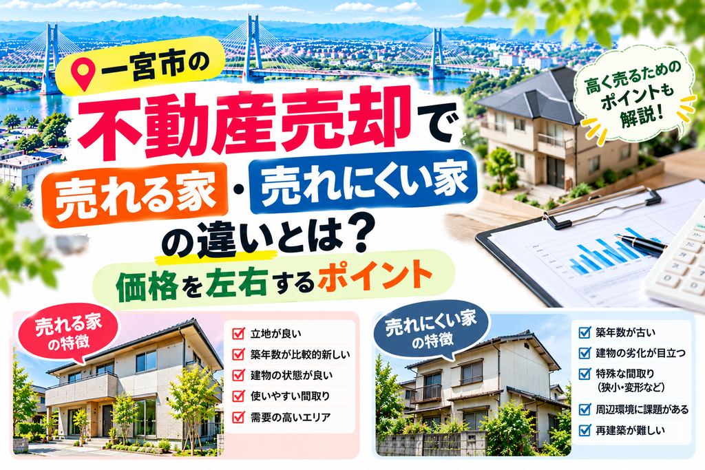 一宮市の不動産売却で売れる家・売れにくい家の違いとは？価格を左右するポイント