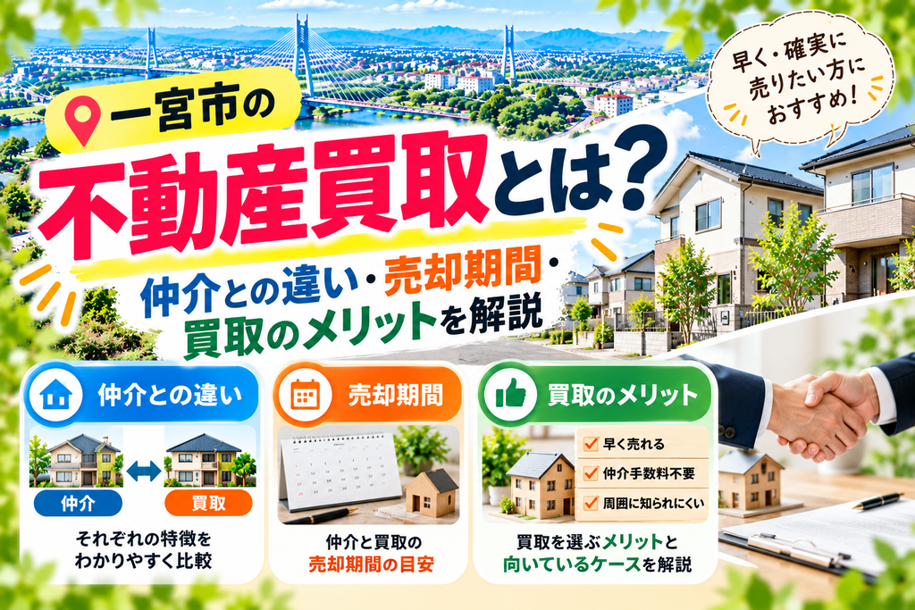 一宮市の不動産買取とは？仲介との違い・売却期間・買取のメリットを解説