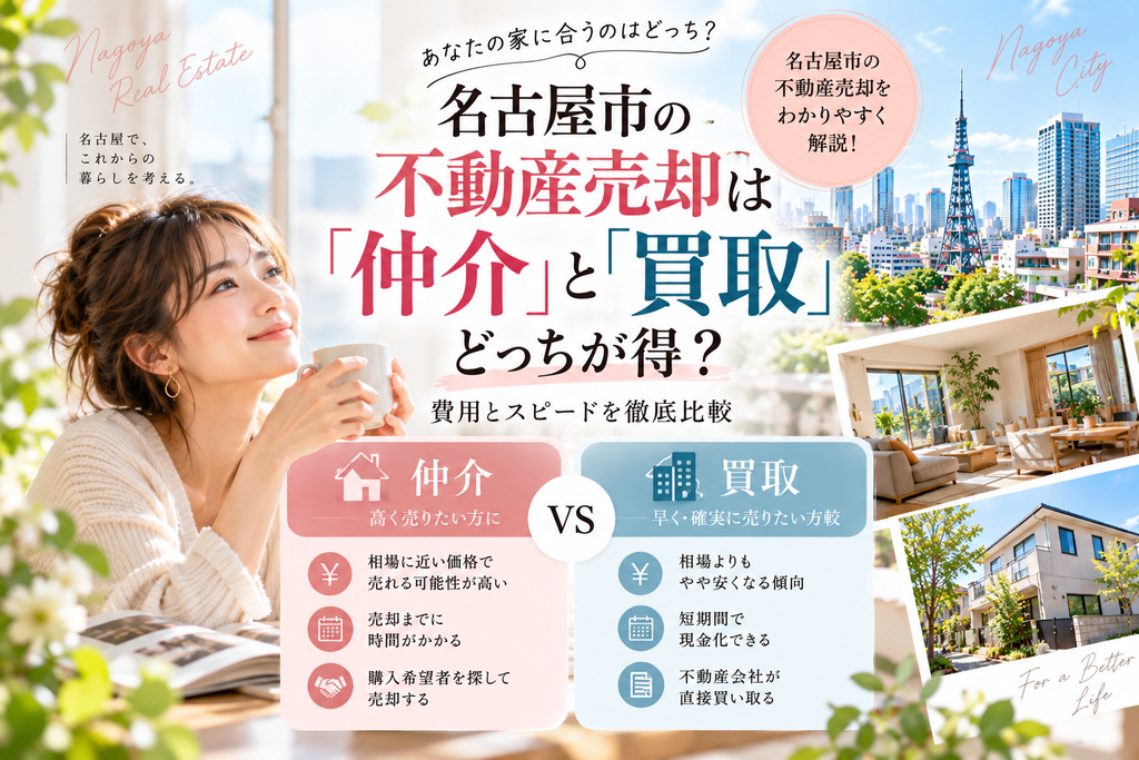 名古屋市の不動産売却は「仲介」と「買取」どっちが得?費用とスピードを徹底比較