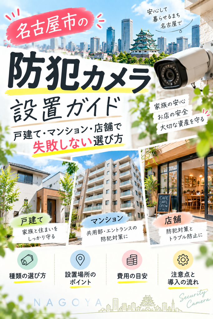 名古屋市の防犯カメラ設置ガイド｜戸建て・マンション・店舗で失敗しない選び方