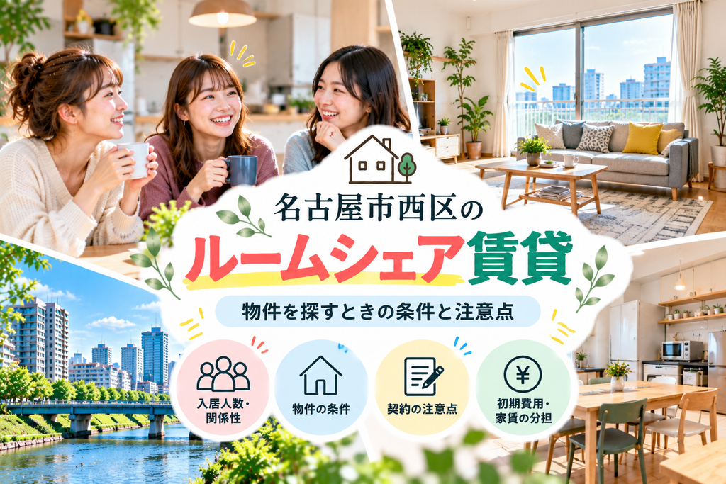 名古屋市西区のルームシェア賃貸｜物件を探すときの条件と注意点
