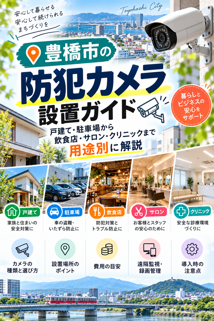 豊橋市の防犯カメラ設置ガイド｜戸建て・駐車場から飲食店・サロン・クリニックまで用途別に解説