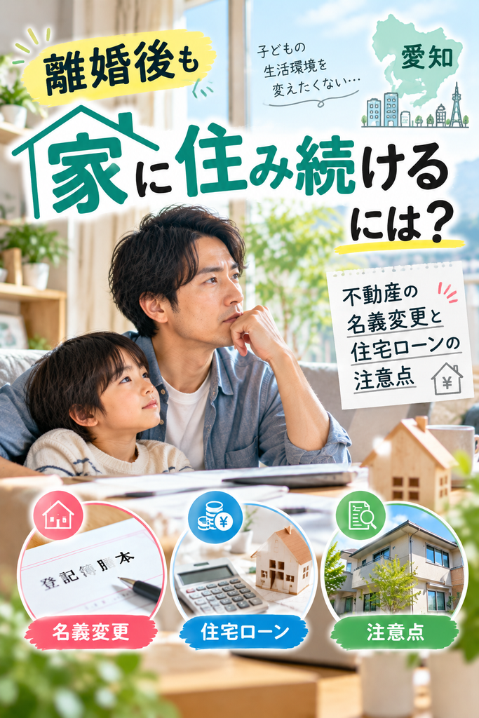 離婚後も家に住み続けるには？不動産の名義変更と住宅ローンの注意点【愛知】