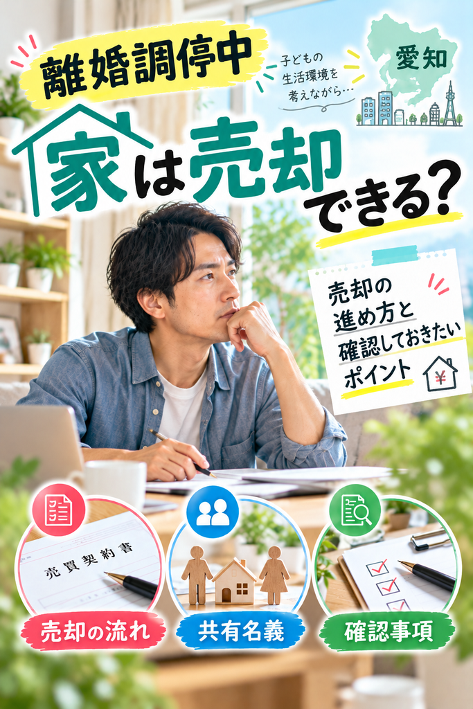 離婚調停中に家は売却できる？売却の進め方と確認しておきたいポイント【愛知】